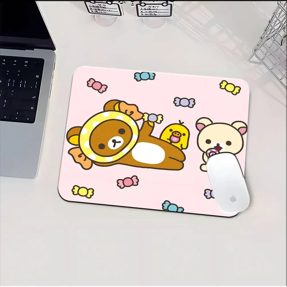 Rilakkuma Cartoon Mousepad Small LockEdge Mouse Pad For Gamers Computer Desk Pad Rectangular Anti-slip Rubber