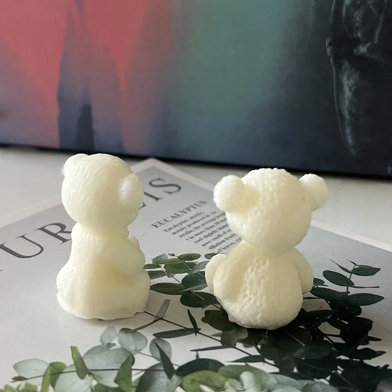 Cute Bear Candle Silicone Mold DIY Decoration 3D Scented Candle Molds Durable Handcraft Crystal Epoxy Soap Candle Making Mould