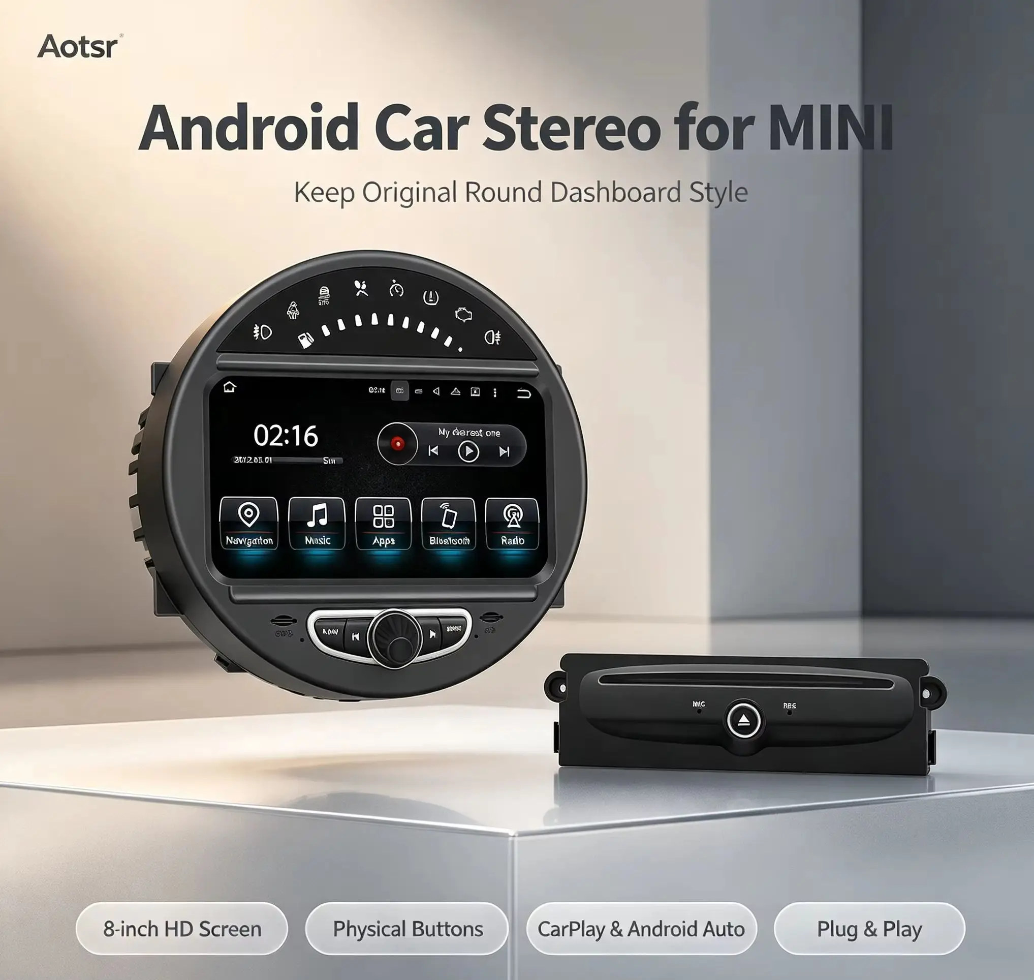 Car Accessories Panel Android 8 inch Touching Screen Car Multimedia Radio For BMW MINI 2006-2013 GPS Navigation Stereo Head Unit