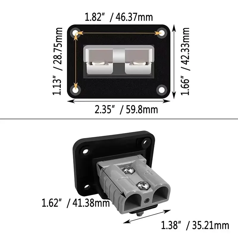 Connecteur de batterie solaire pour remorque de caravane de voiture, support d\'invite de montage, couvercle de panneau, montage encastré, prise de