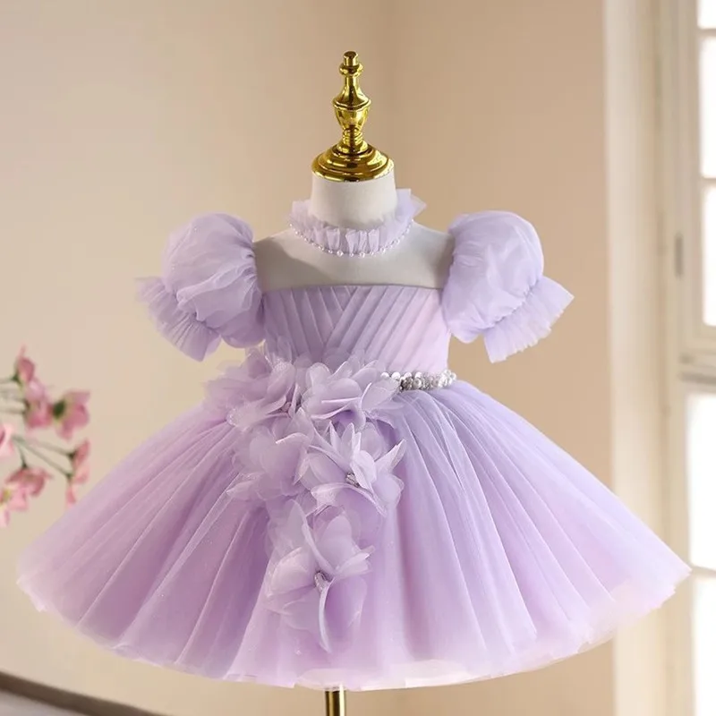 New Children's Princess Costume Wedding Birthday Baptism Party Dresses For Girls A4504 Vestidos Bridesmaid Dresses