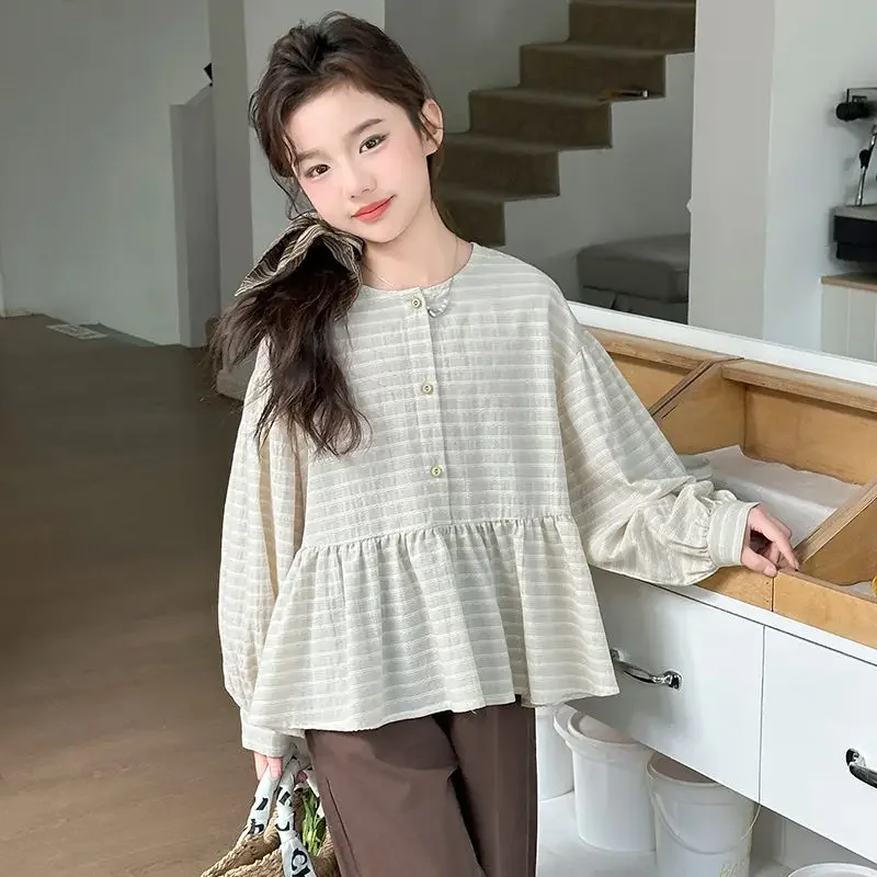 Striped Shirt for Spring and Summer  Internet Famous Spring Outfit Forest Shirt Fashionable Doll Shirt Trend