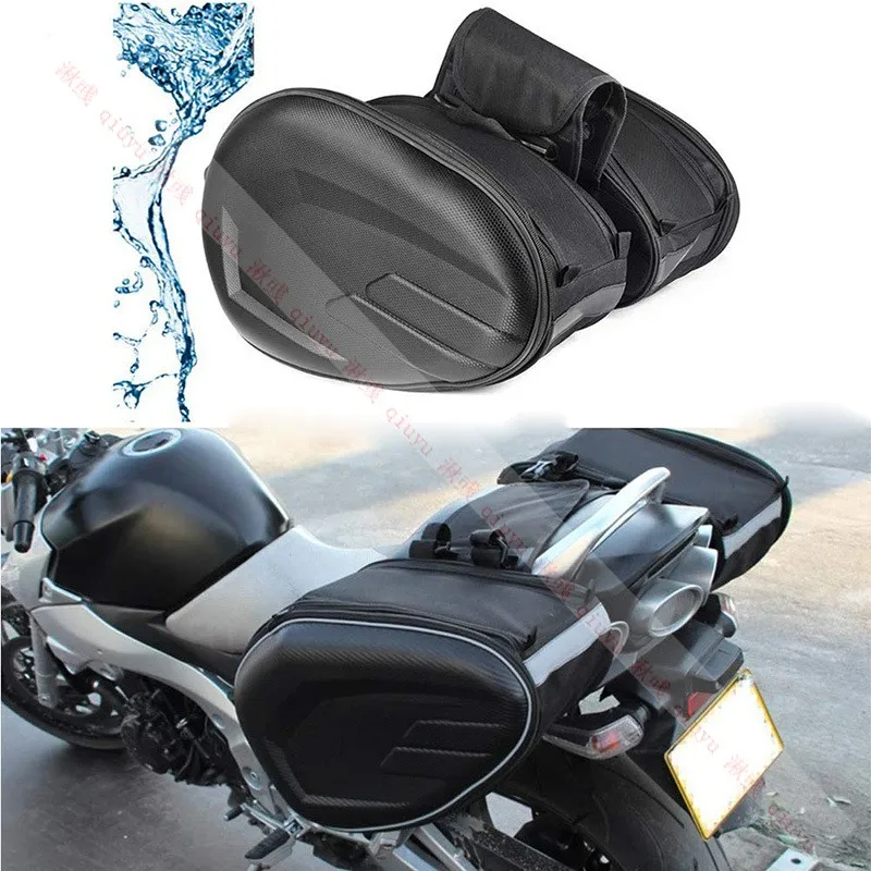 2PCS Universal fit Motorcycle Pannier Bags Luggage Saddle Bags Side Storage Fork Travel Pouch Box, 36-58L