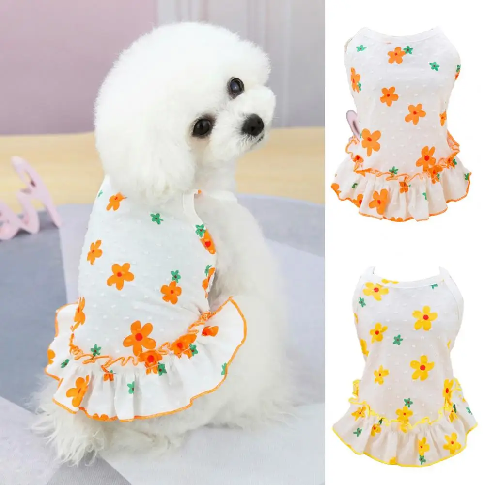 Wearable Pet Skirt  Reusable Pullover Puppy Dress  Vest Type Comfy Dog Clothes