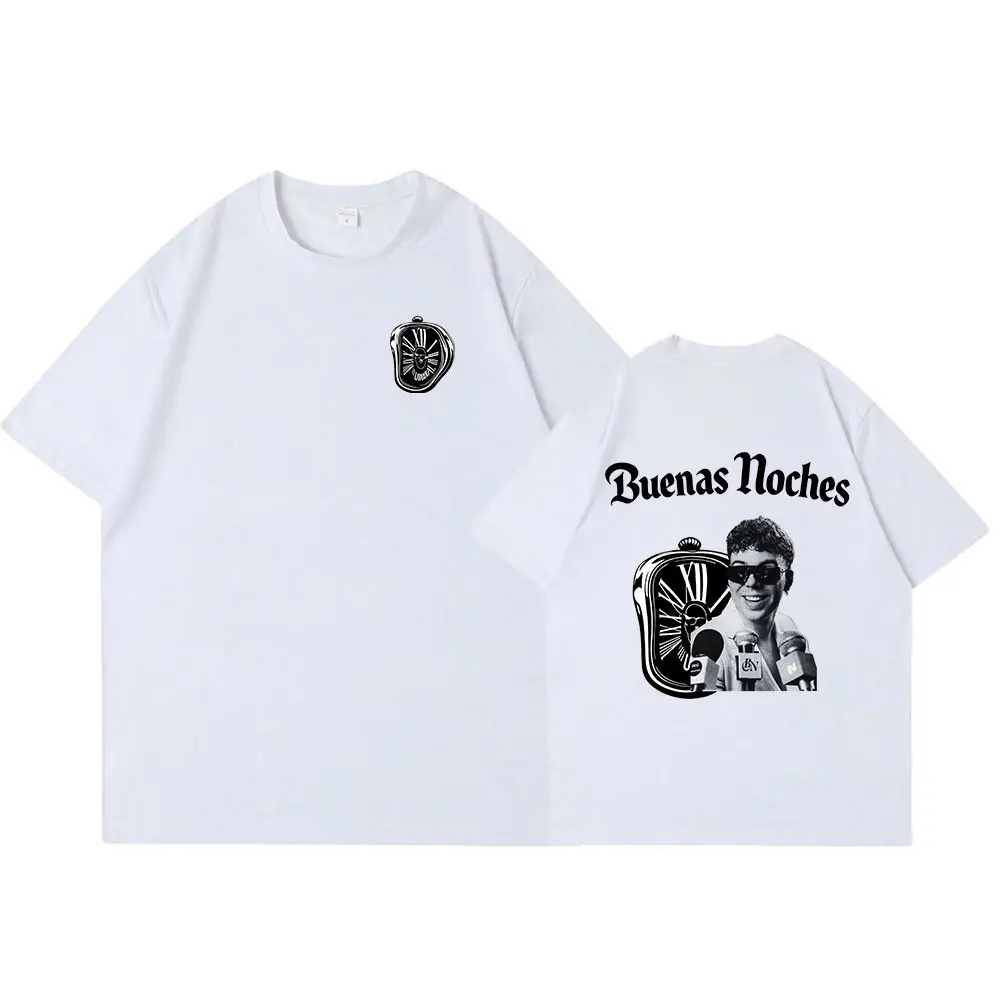 مغني الراب Quevedo Buenas Noches جولة ميرش تي شيرت الرجال النساء عالية الجودة تي شيرت المتضخم القطن تي شيرت الشارع الشهير قصيرة الأكمام #3