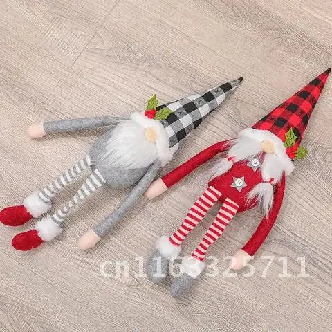 

Faceless Doll Long Leg Christmas Curtain Holder New Year Decorations for Home Party Ornaments 2022 Santa Claus Xmas Curtain Gift