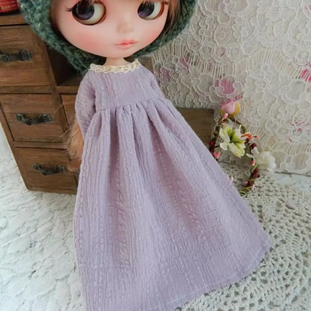 Robes imprimées sans manches à la mode, accessoires de bricolage mignons, vêtements Vintage, Mini robe de princesse pour poupées azone ob24