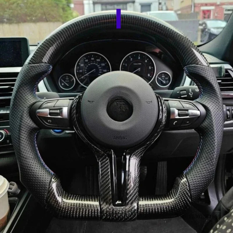 Real Carbon Fiber Leather Steering Wheel for BMW M2 M3 M4 M5 M6 F01 F02 F10 F12 F20 F30 F32 F80 F82 F15 F83 X3m X5m X6m