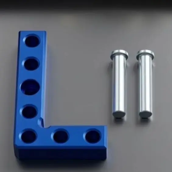 Blue Aluminum Alloy 90 Degree L Square Center Finder With Dual Pins For Precise Woodworking Layout And Marking Tasks