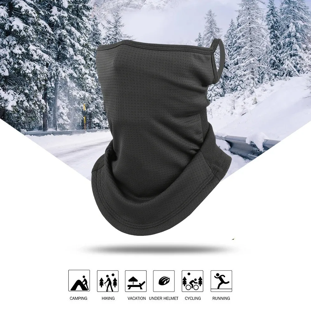 1/2PCS Winter Warm Bandana Half Face Mask Hang-Ear Neck Warmer Gaiter Tube Scarf Windproof Ski Fishing Neckerchief Headband Men