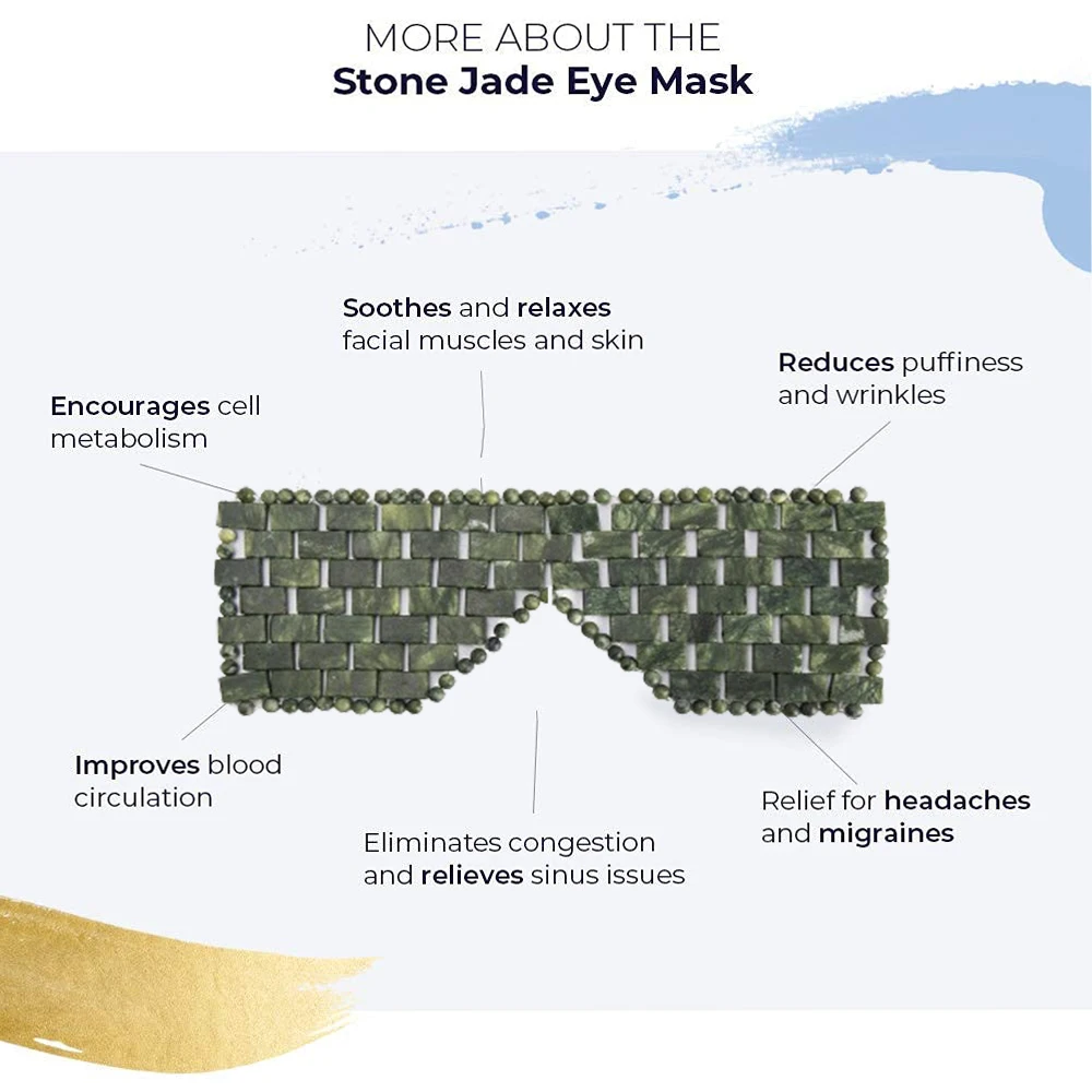 1PCS Natural Jade Massage Eye Blinds Facial Eye Beauty Skincare Eye Masks Facial Relax Sleep Massager Tools Face SPA Tool