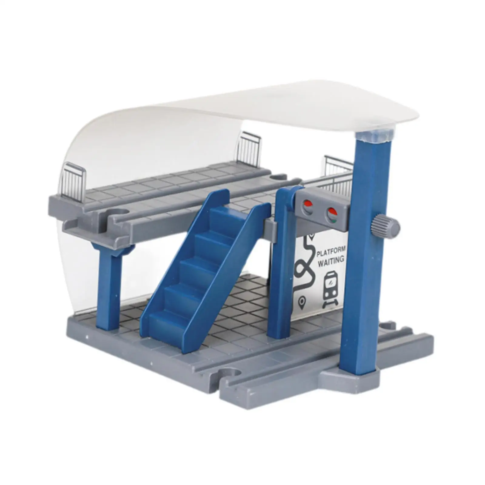 Akcesoria do kolejek, stacja kolejowa, części szyn kolejowych, model platformy do zabawy w udawanie, nagrody i odmiany.