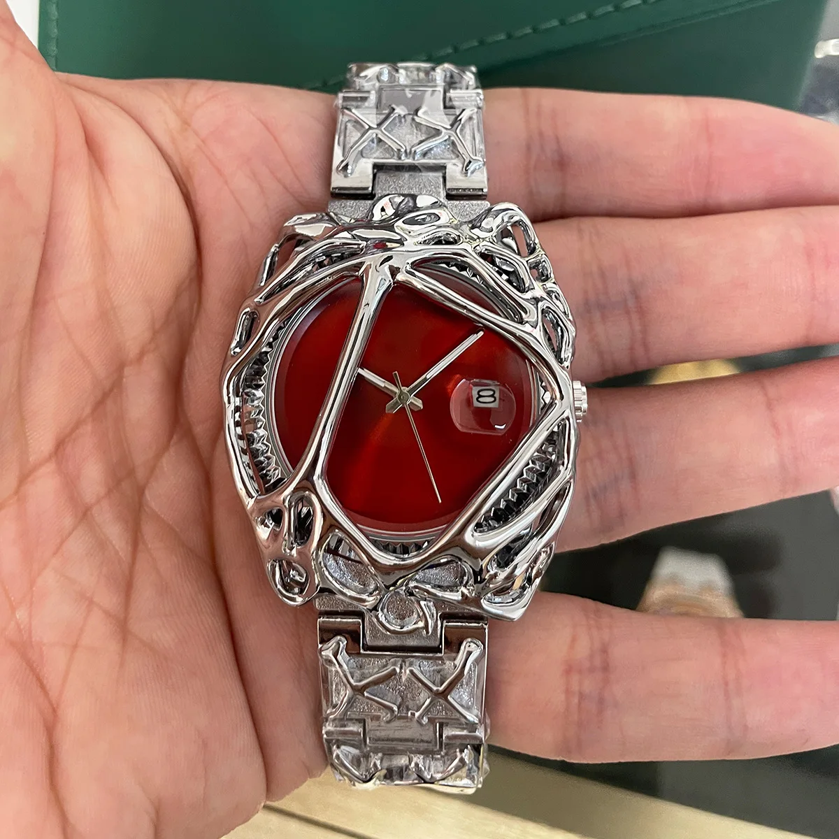 كيوس ساعة Reloj ساعة إبداعية مقاومة للماء ساعات رجال الأعمال ساعة معصم الألفية الأصلية الغريبة