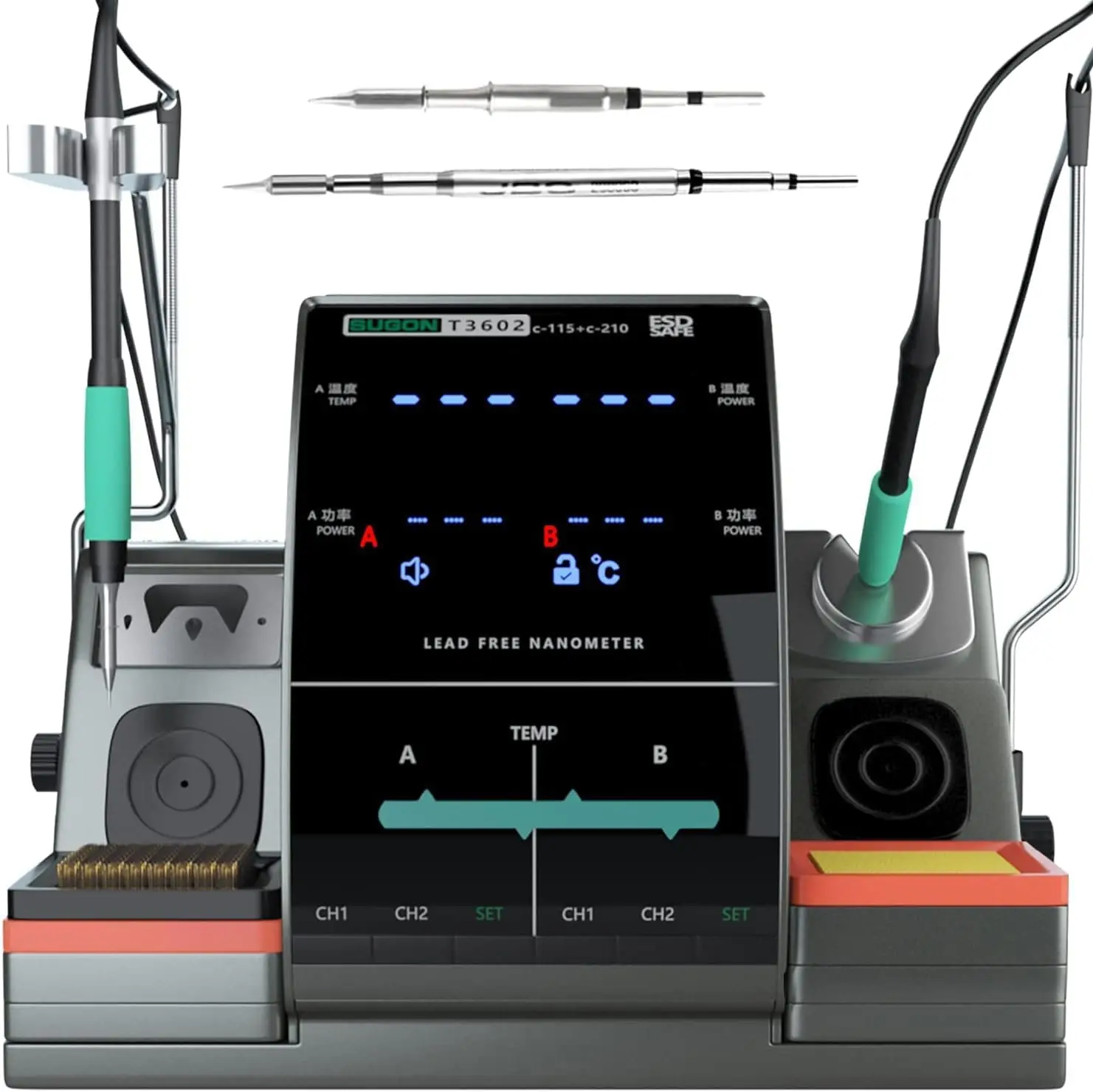 on T3602 Professional Soldering Station 2 Sec Rapid Heat Up, Equipped With Soldering Iron Tip, 110V Soldering Iron Station