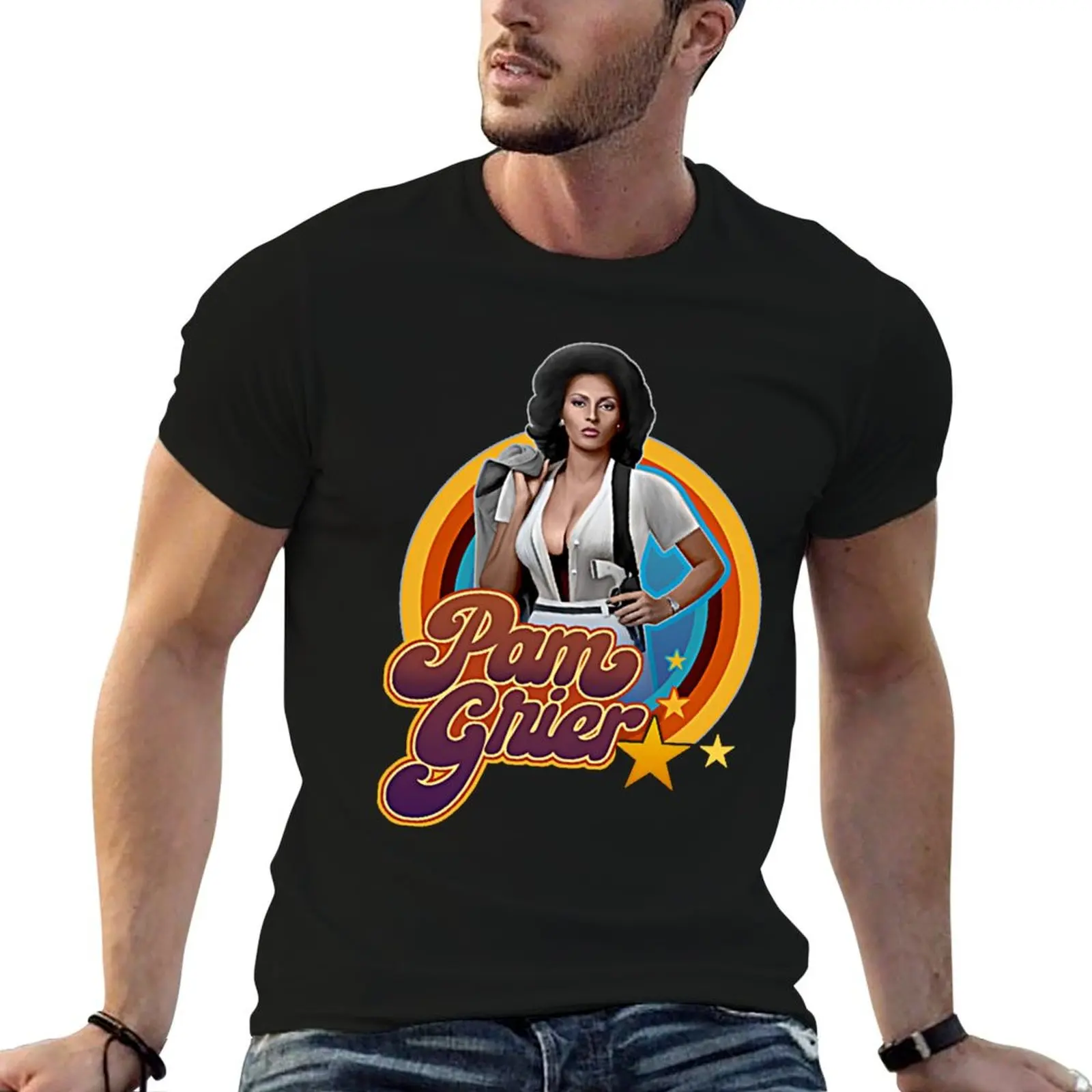 

Pam Grier 70s T-Shirt rapper graphic tees sports fans plus size clothes Blouse mens designer clothes