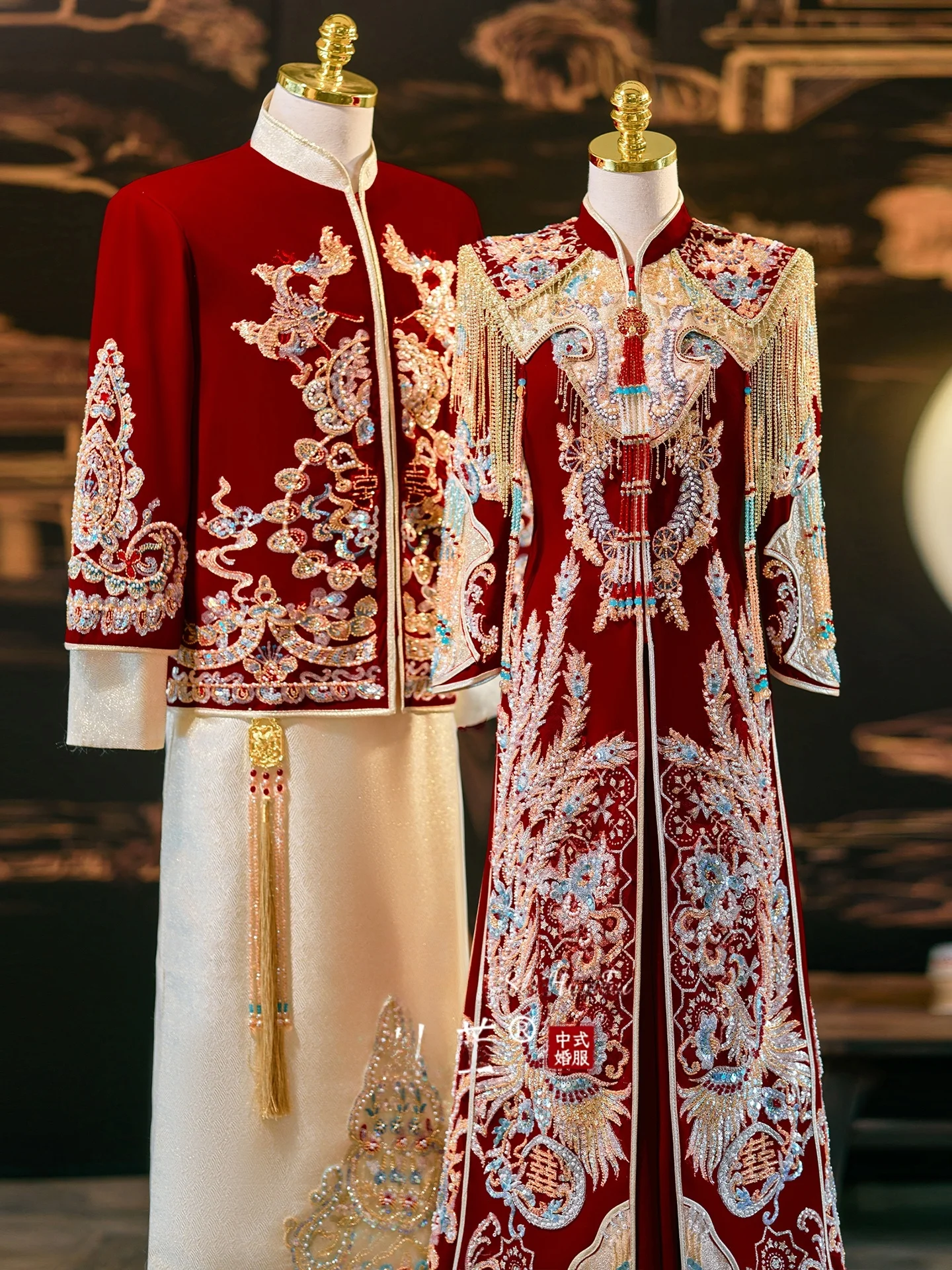 

Элитное китайское свадебное платье Hanfu 2025 года, новинка, женское свадебное платье Fengguan Xiapi, одежда для невесты в стиле Heavy Industry