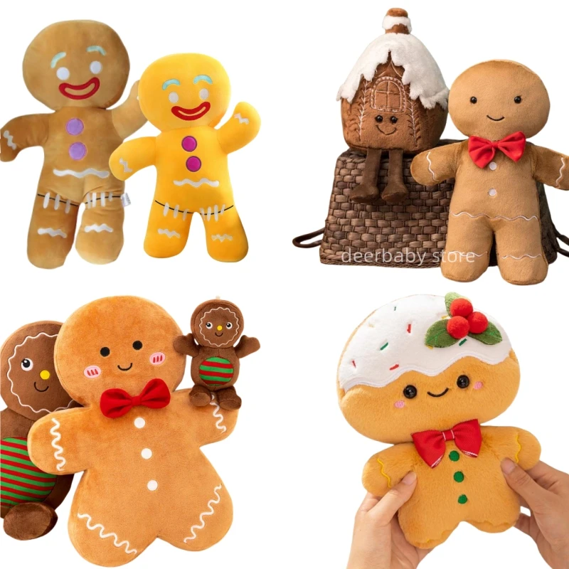 

21 kinds of cartoon gingerbread man plush doll pillow pendant Christmas gingerbread plush toy home decor gift for boys and Girls