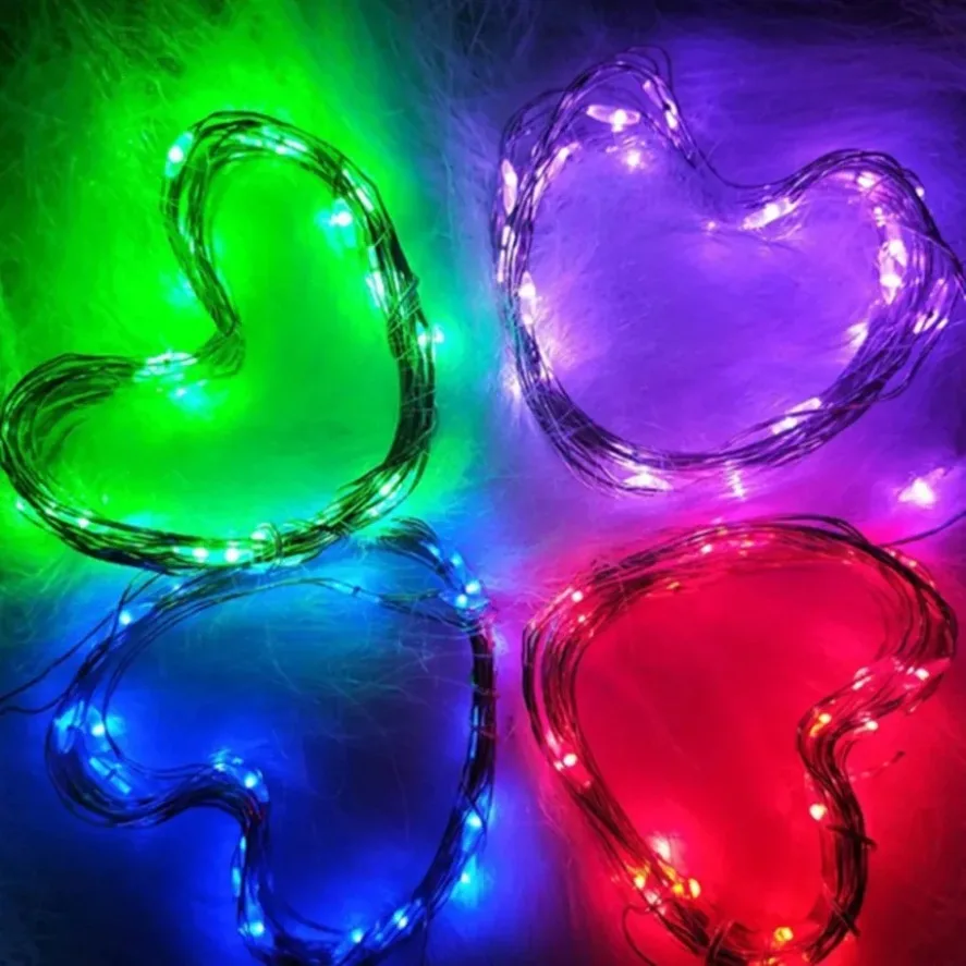 USB أضواء الأسلاك النحاسية الجنية جارلاند أضواء LED سلسلة أضواء في الهواء الطلق سلسلة مقاومة للماء لعيد الميلاد حفل زفاف زينة
