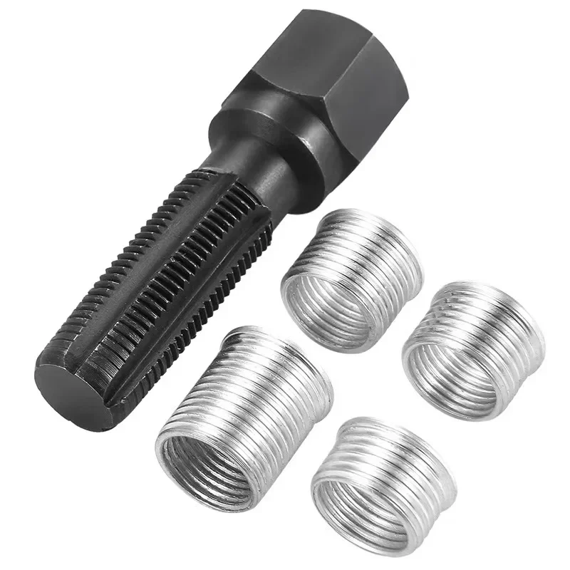 Auto-Werkzeugset 1 Set M14 x 1,25 Zündkerzen-Gewindereparatur-Kit Zündkerzen-Zylinder-Gewindereparatur-Set 14mm Gewindereparaturwerkzeug