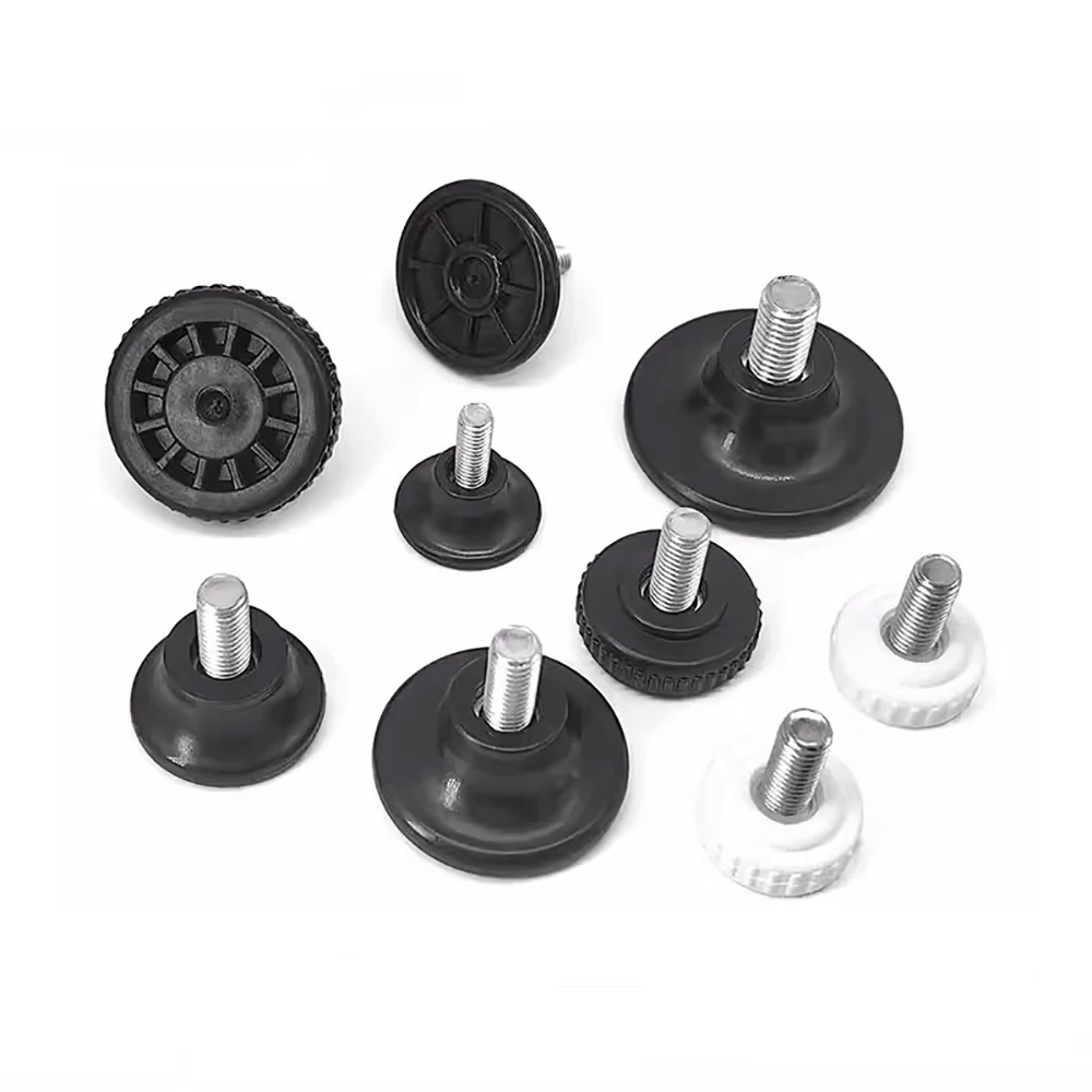 M6 M8 M10 Leveling Feet Adjustable Stainless Steel Screw Feet Rubber Bottom Pads for Furniture Legs Machine Support (Pack of 4)