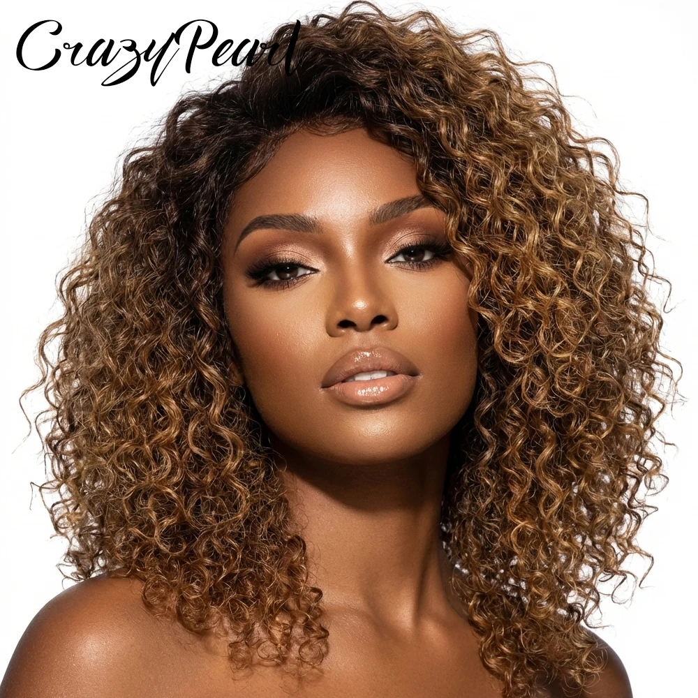 

5X5 Closure Wigs Human Hair Water Wave Brown Blonde Highlight P4/27 Curly Lace Front Wig Deep Wave Pre Plucked Ready to Wear