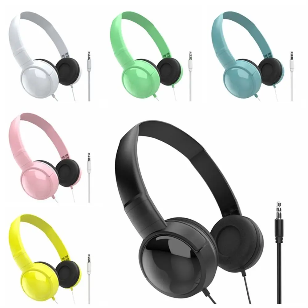 Over Ear Wierd Headphones HiFi Stereo Music Stereo 3.5mm Headset Audio Bass Adjustable Macaron Headphone Computer