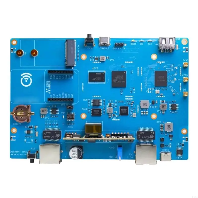 

U55C For Banana Pi One Router MT7981B RJ45 Wifi6 Gigabit 1GB DDR4 Ethernet Open Source Router Board Double-band WiFi
