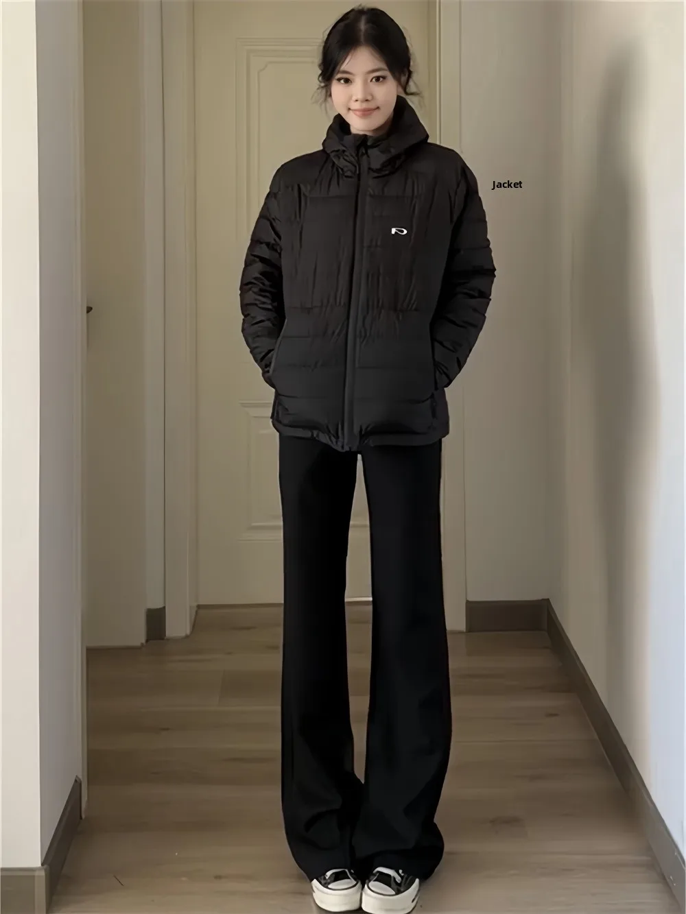 Fashionable Retro American Hooded Women's Cotton Jacket Slim Fit Warmth Style Ribbone Design Autumn Winter New Arrival