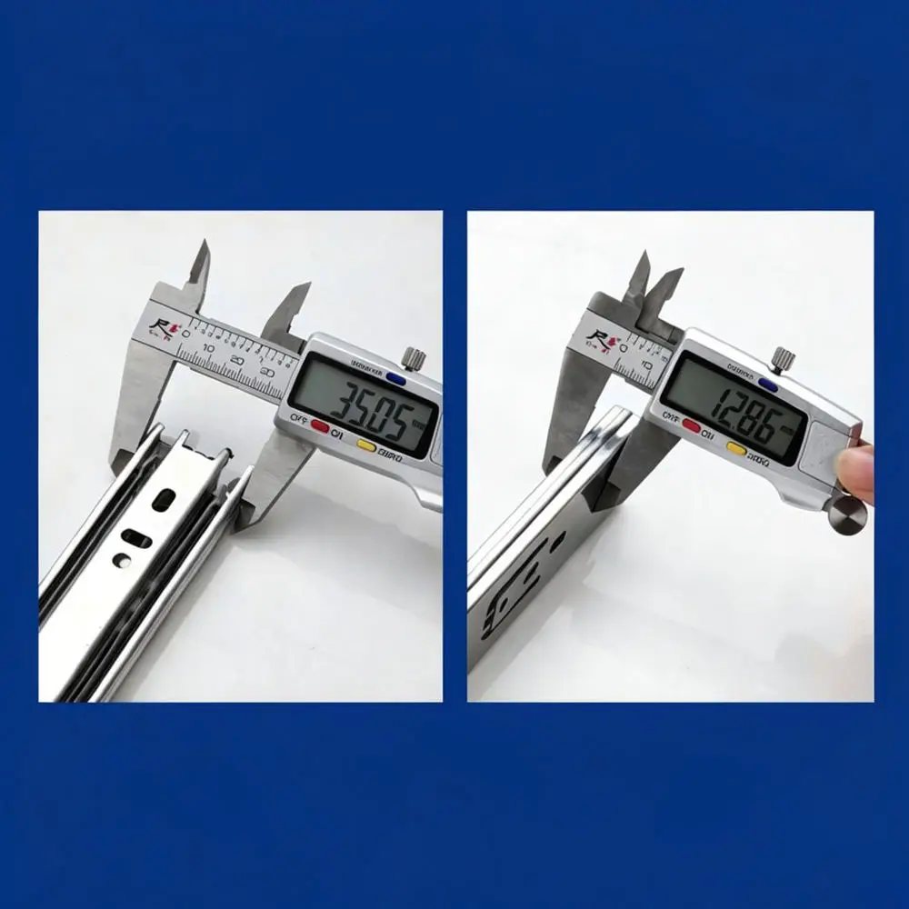 Heavy Duty 35mm Width Drawer Slides Triple Section Steel Silent Glide Furniture Hardware For Bedroom Cabinet Kitchen Cupboard