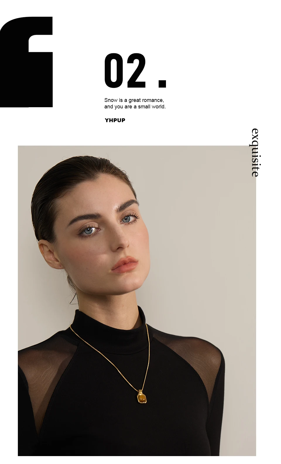 Yhpup High Quality Natural Tiger Stone Square Pendant Necklace Rust Proof Gold Color Fashion Collar Versatile Jewelry Gift