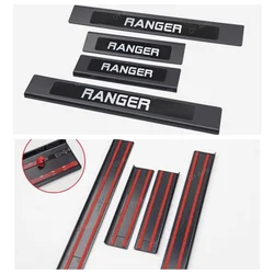 Car Pickup Threshold Strip Fit For Ford Ranger T9 2023 2024 Door Sill Scuff Plate Protector Trim Pedal Sticker Accessories