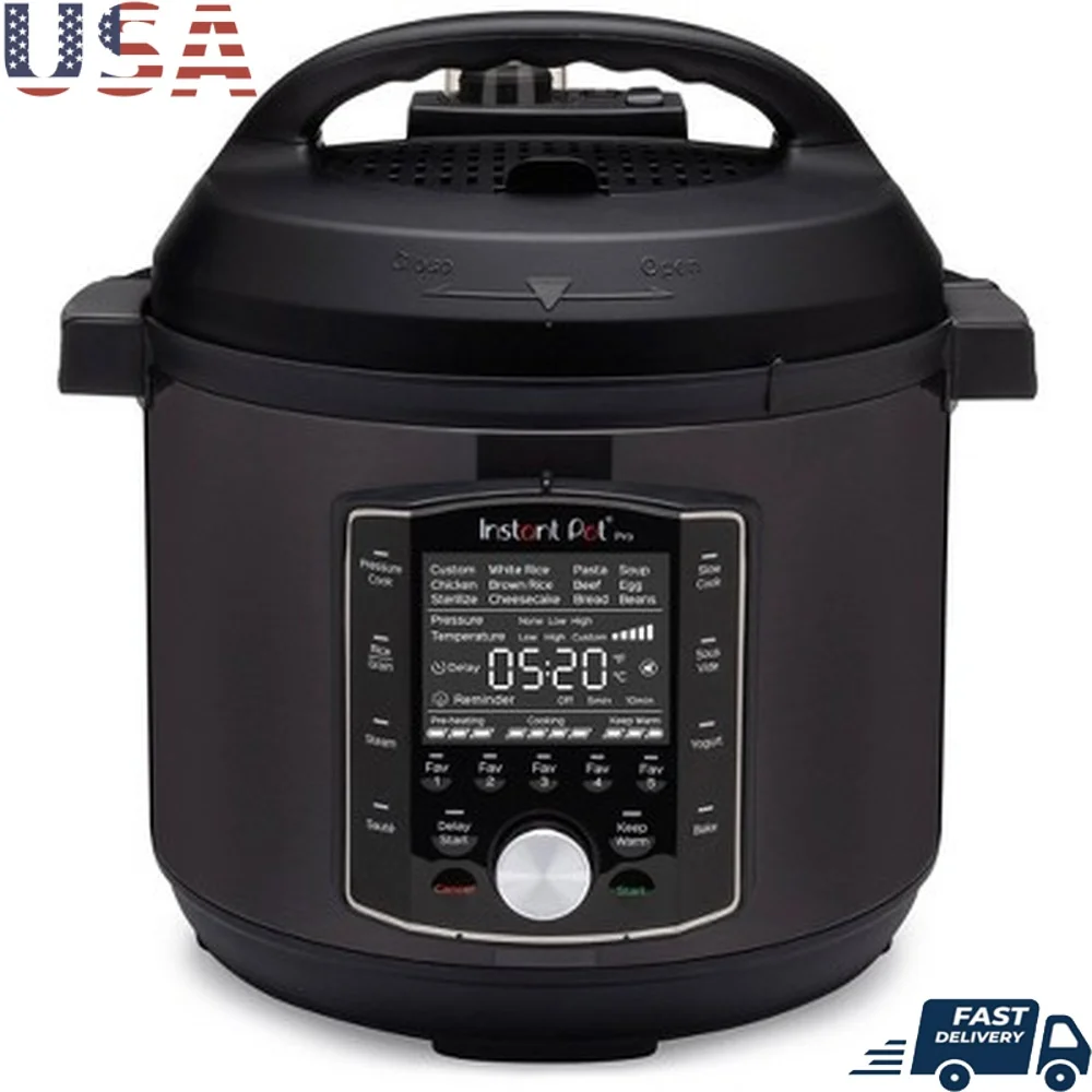 طنجرة ضغط كهربائية 6 كيو تي مع 28 برنامجًا ذكيًا، 10 وظائف للطهي، حجم عائلي، سهل التنظيف، التحكم الرقمي الآمن