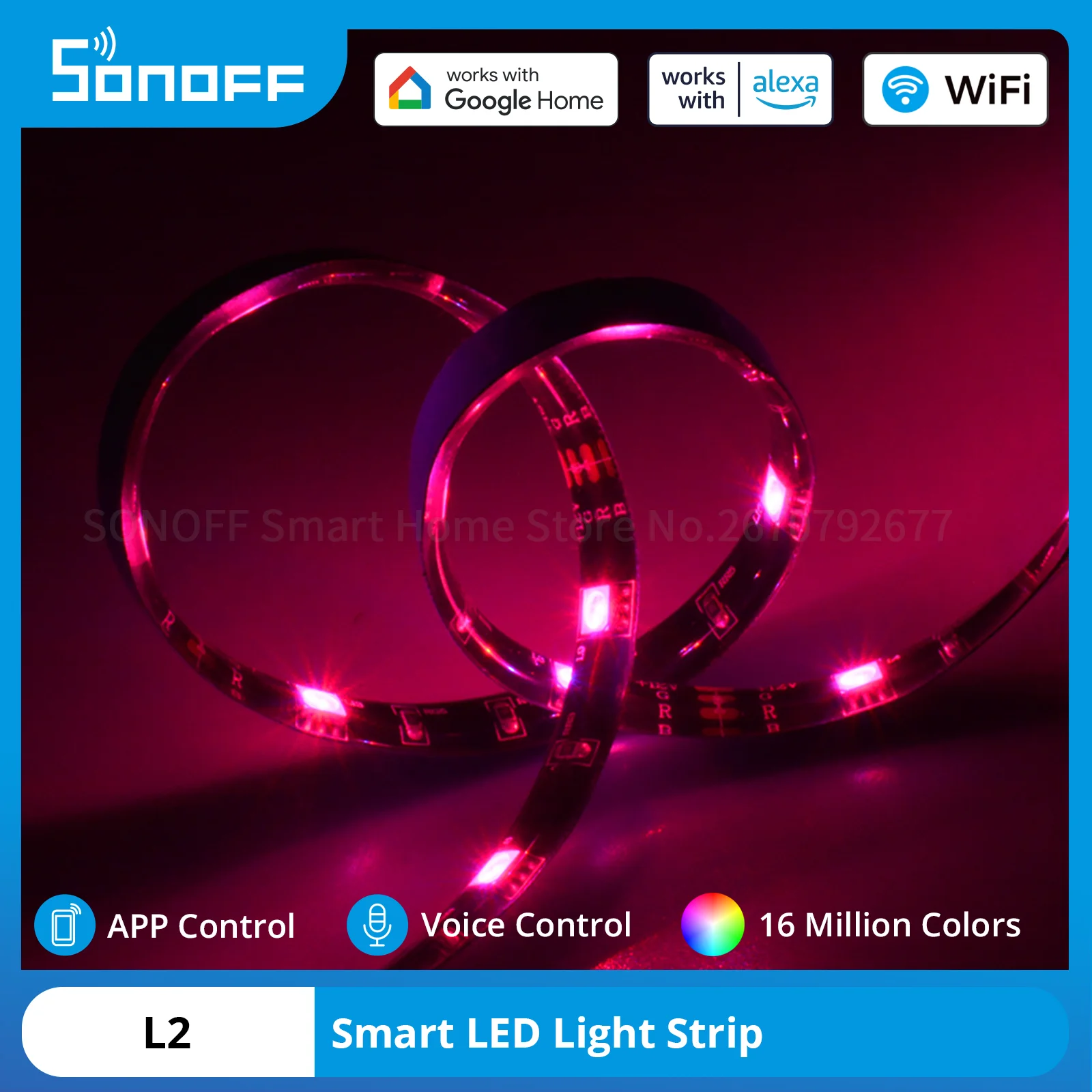 SONOFF L2 Smart LED Light Strip IP65 Waterproof Voice Bluetooth Remote Control Smart Scene via eWeLink Support Google Home Alexa