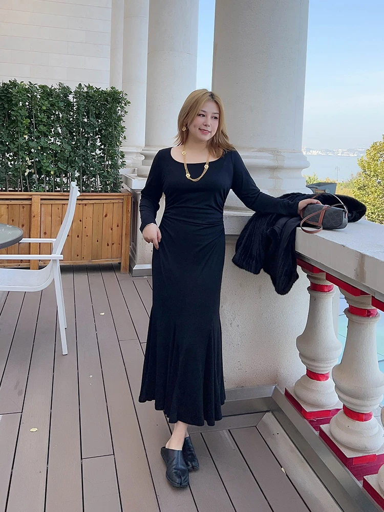 

Юбка Vogana Plus Size Original Paper Human Men's Fi Tail Skirt для женщин, осенне-зимняя, утягивающая, с высокой талией, А-силуэт, миди