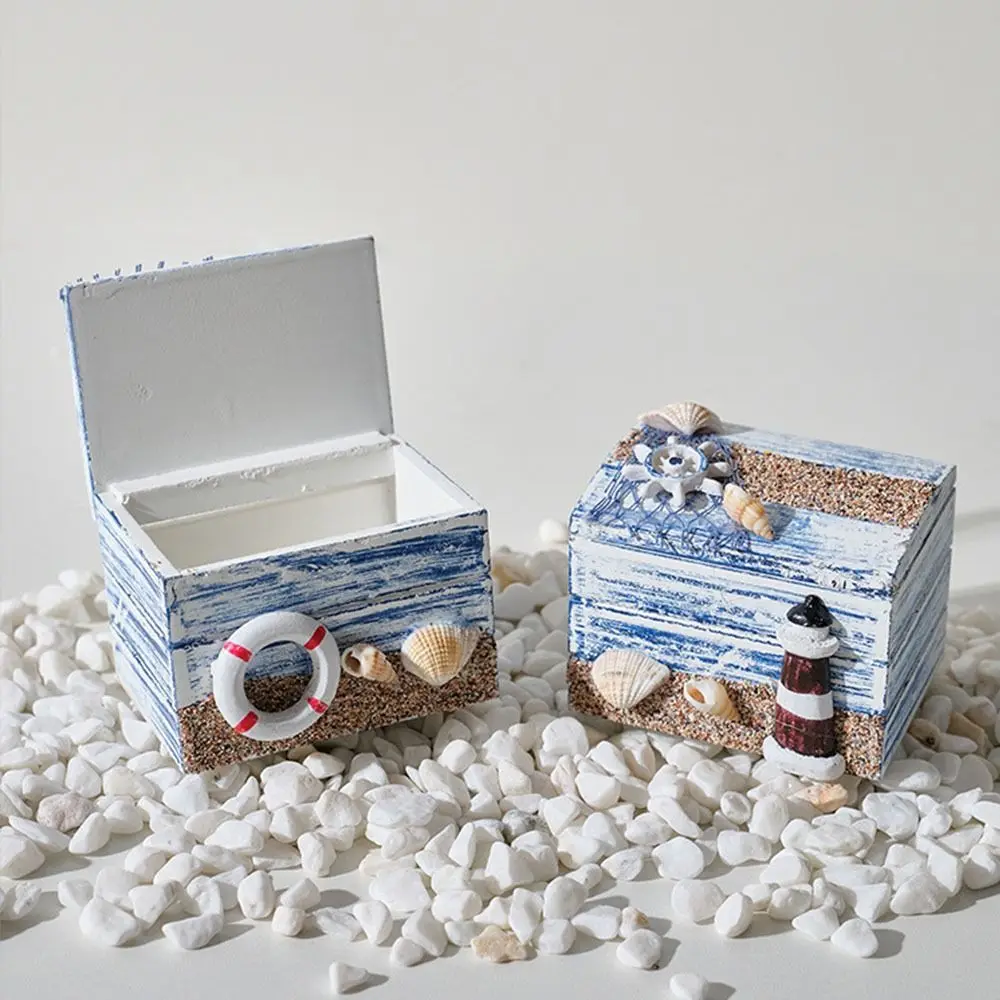 Density Board Ocean Style Small Box New Ornaments Jewelry Storage Box Beach Box Seashells Ocean Style Undersea Small Boxs