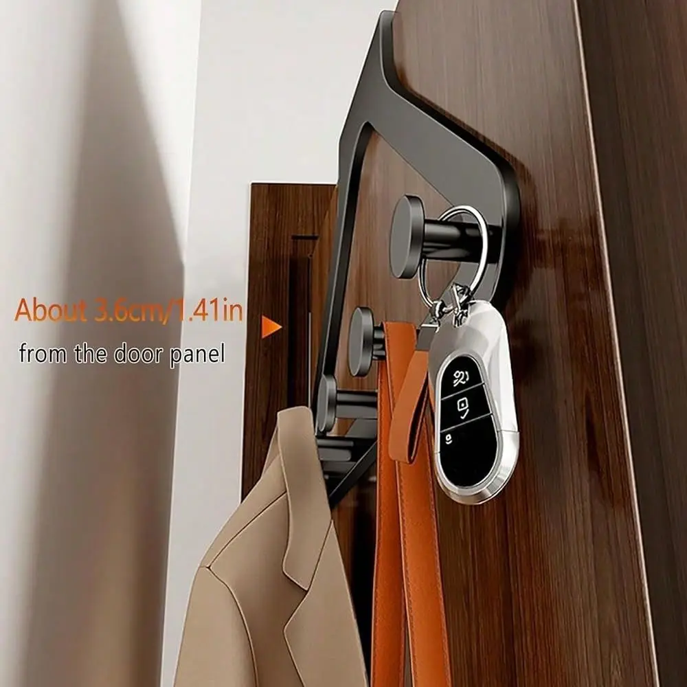 

Black Door Hook Metal Material Integrated Triangle 6 Hooks For Hanging Clothes, Hats, Hangers, Wallets, Towels, Keys On The Doo