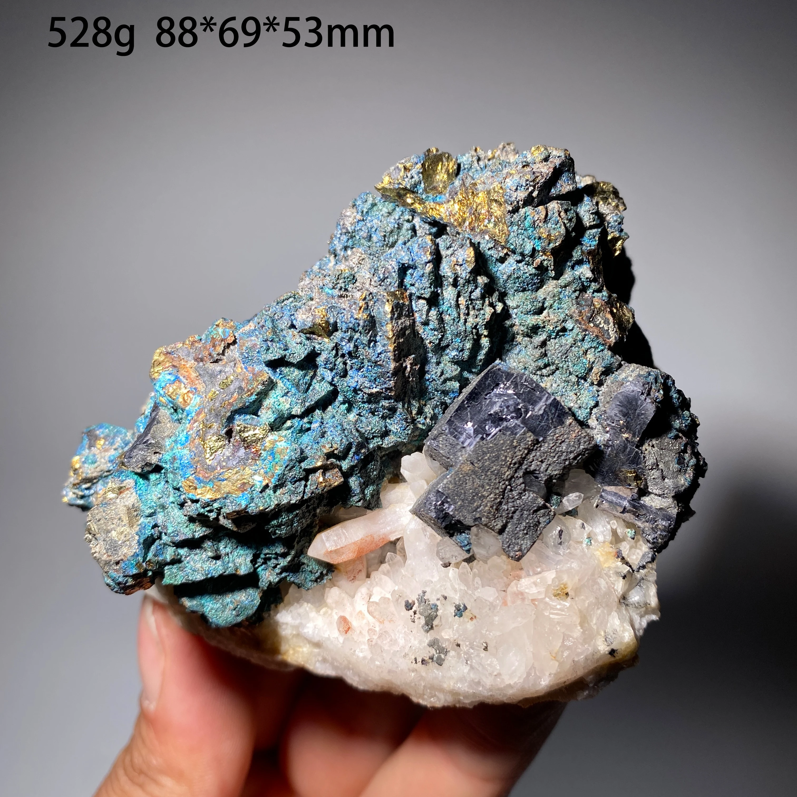 Natural Galena Mineral Specimen with Healing Quartz Crystals And Stones Rock Gemstone Home Decor Gift Item