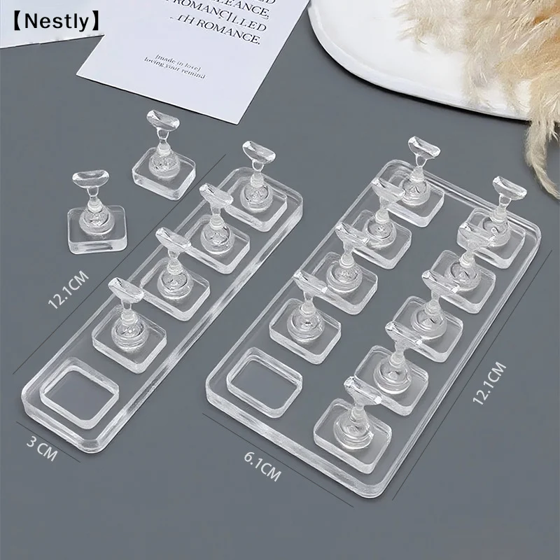 1/5/10 Grid Non-Magnetic Nail Stand Sample Nails Display Nail Polish Holder Nail Tips Reusable〔Nest〕