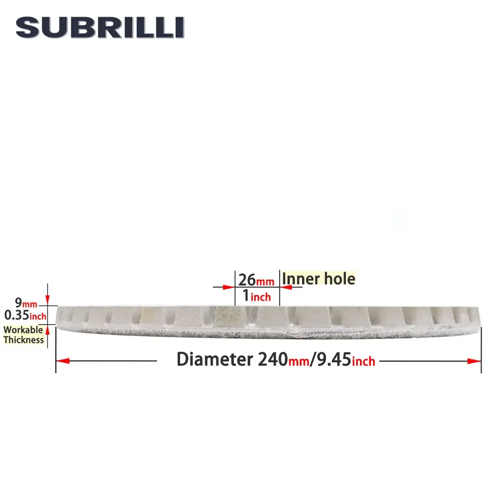 SUBRILLI 10 "بوصة الراتنج السندات عجلة تلميع الماس الأبيض لوحة تلميع الرطب D250mm حجر الجرانيت الرخام الخرسانة برتقالي القرص