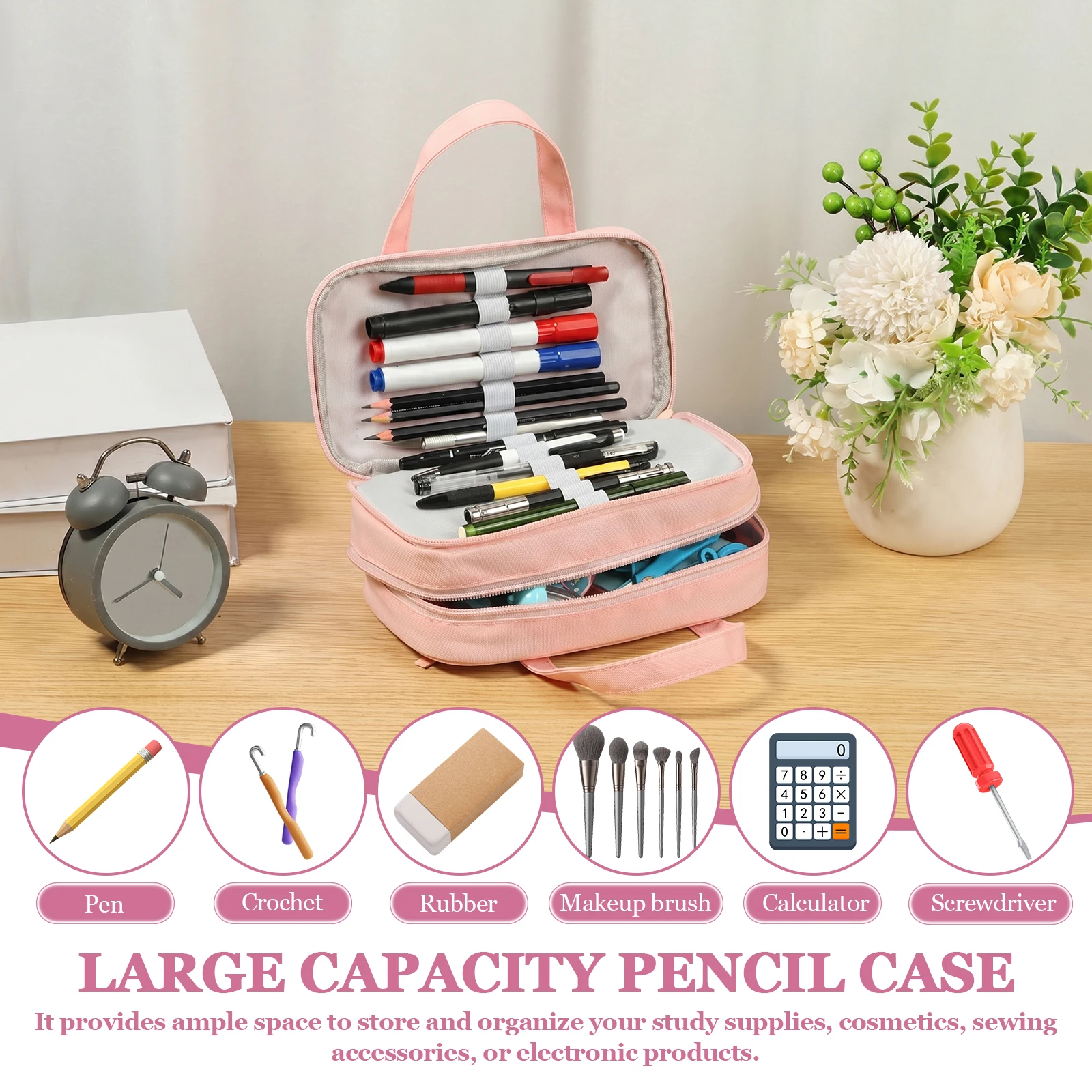 Large Capacity Pencil Case 5 C - Pen Pouch Roll ulasan dan harga
