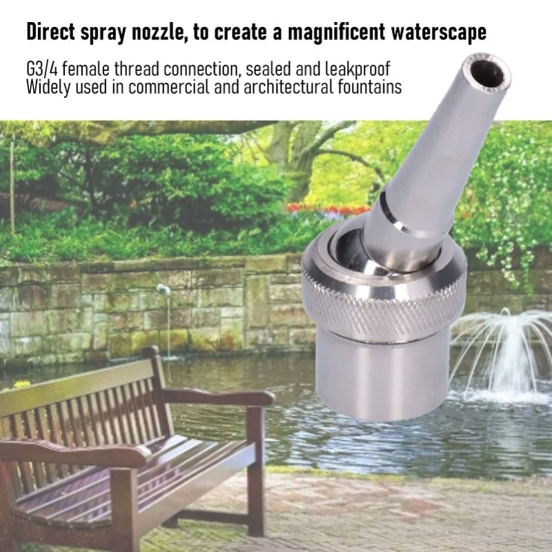 D9 Fountain Nozzle G3/4 Female Thread 25mm Stainless Steel Adjustable Jet Water Spray Head Nozzle Water Fountain Pool Equipment