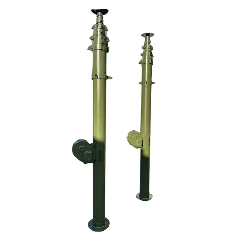 Expansion tower for antenna 66lb payload manual winch telescopic rod aluminum 50ft mast