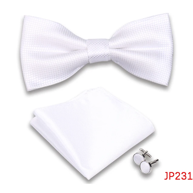Klassische Herren Fliege Taschentuch Manschettenknöpfe Set Jacquard Fliege für Mann Hochzeit Business Schmetterling Knoten Geschenk Mann Zubehör – Detail 33