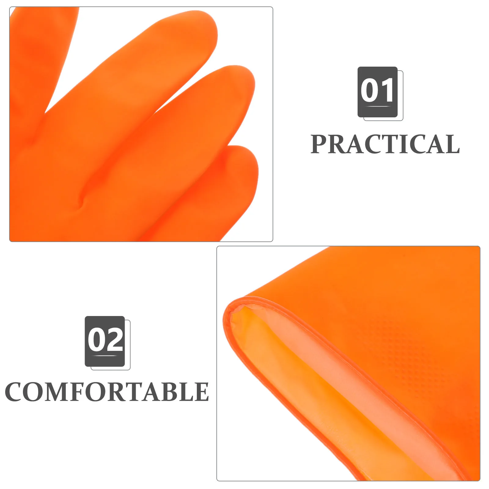 

3Pairs Latex Cleaning Gloves Reusable Dishwashing Mitts for Kitchen Laundry Gardening Practical Housewarming Gift