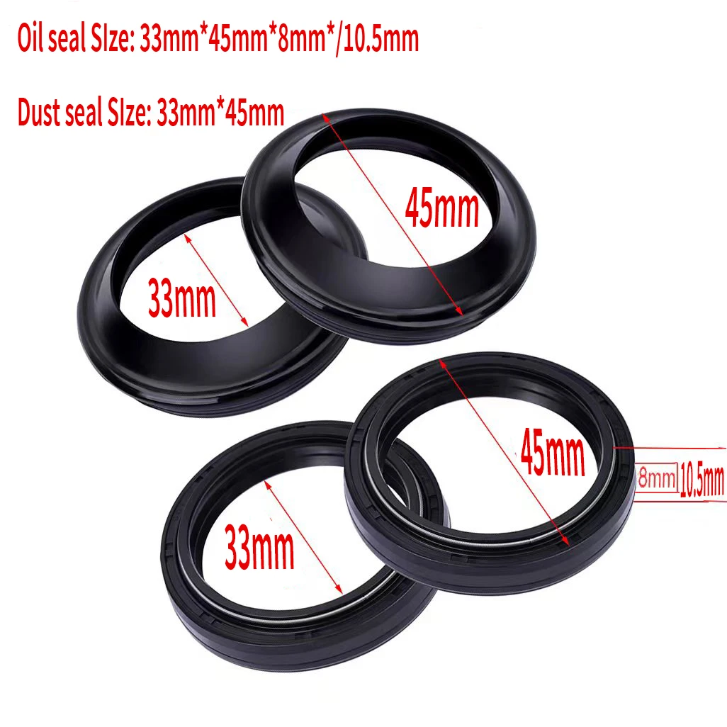 33x45x8/10.5 Front Fork Oil Seal 33 45 Dust Seal For Yamaha XV125 YZ80 CYGNUS 125 YZF-R125 BW200 SDR200 TW200 SRX250 MAJESTY 250