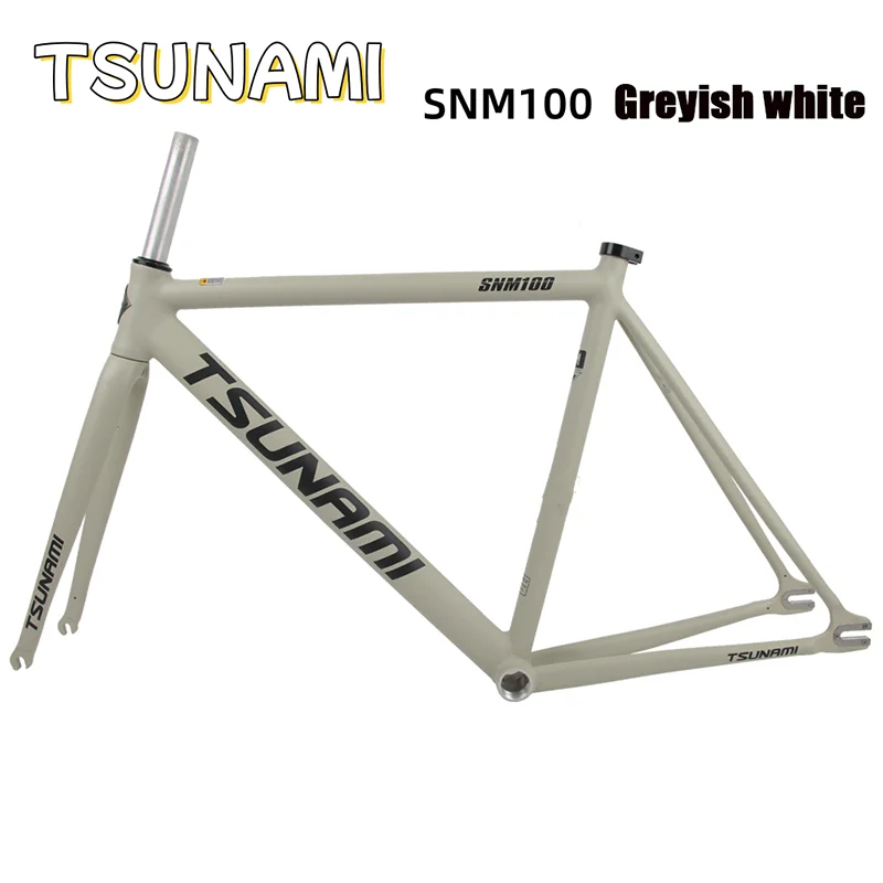 Fixie Bike Frame with Front Fork, Fixed Gear Frame, Aluminum Alloy Framework, Racing Bicycle Frame, Tsunami 100, 6061, 700C