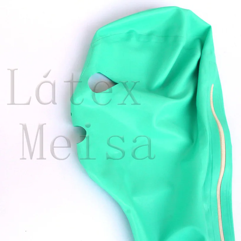 

Laker blue color Zentai latex hoods with open eyes nostrils and mouth for adults