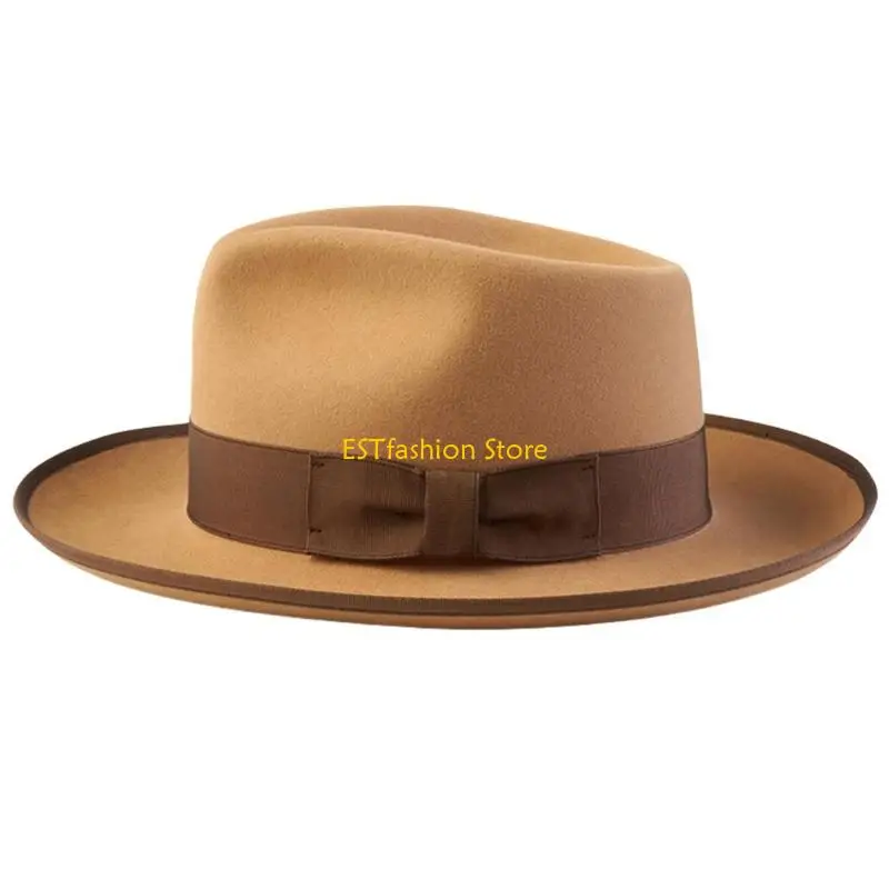 

Y5GC шапка с бантом и лентой, осенне-зимняя шапка, шляпа регулируемого размера, шерстяная повседневная шапка