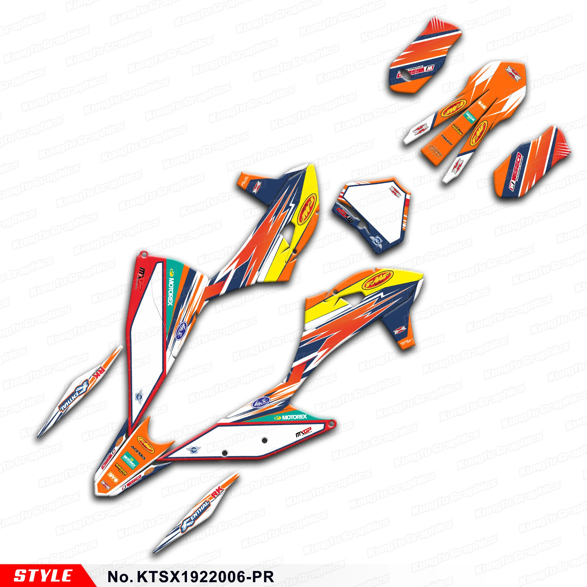 JY RACING MX Graphics UV-resistant Vinyl for KTM 125 150 250 350 450 SX SXF XCW EXC 2019 2020 2021 2022, KTSX1922006-PR