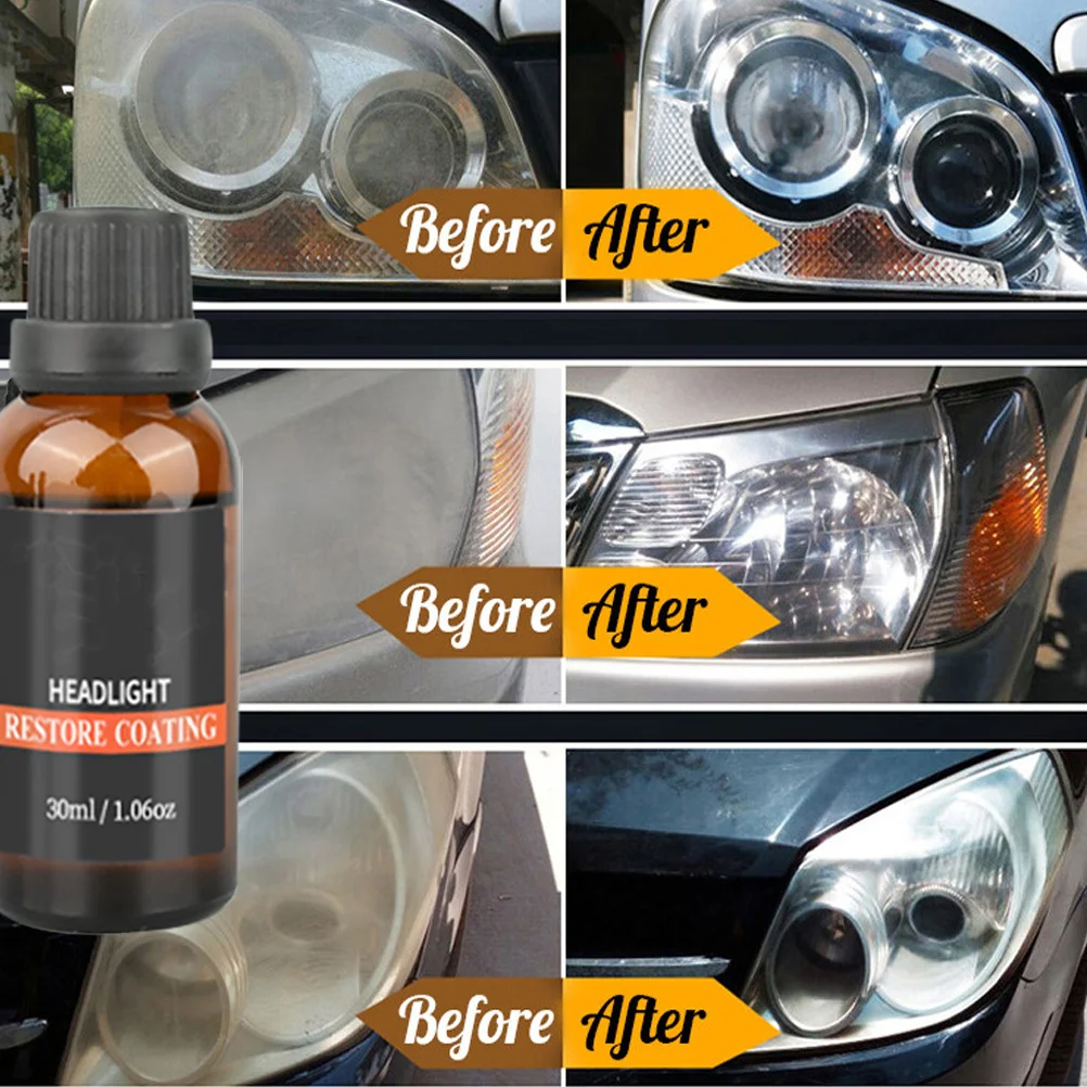 Preparat do renowacji lamp 30ml Zestaw do renowacji reflektorów samochodowych Płyn do polerowania Usuwa mgiełkę, zarysowania, żółknięcie, rozmazanie, utlenianie